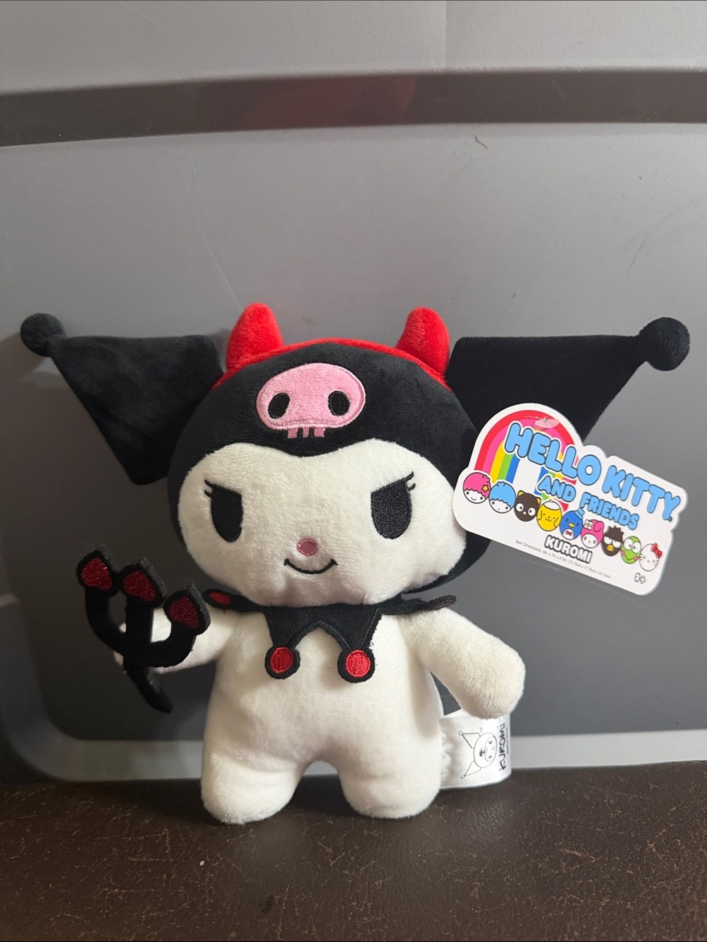 Sanrio Kuromi Plush - Black, White, Red & Pink Cute Devil Character